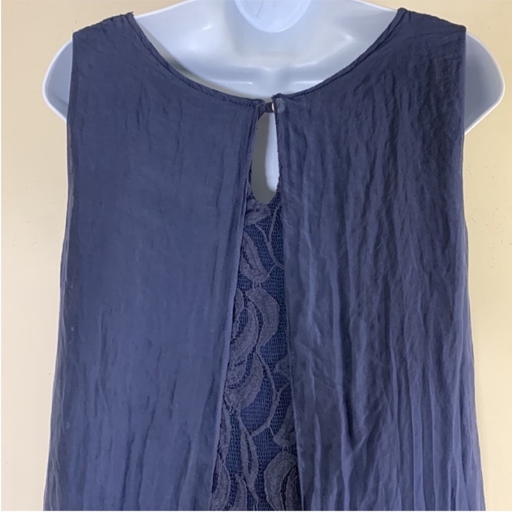 Amanti Italy Made Washable Pure Silk Lace Layered Shift Dress. XS. NWT. - Picture 10 of 14